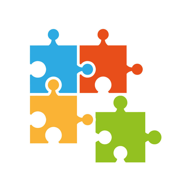 puzzle piece isolated icon - Vector, Image