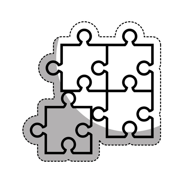 puzzle pieces icon black and white