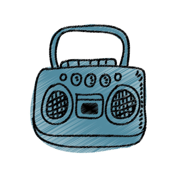 Radio w stylu retro rysunek - Wektor, obraz