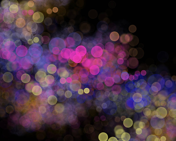 Abstract  colorful bokeh on black background. - Photo, Image