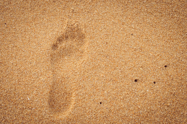 Copia lo spazio dell'impronta sullo sfondo della texture della spiaggia di sabbia
. - Foto, immagini