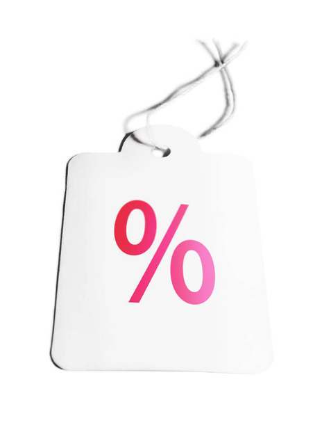 Preisschild mit rosa Prozentsymbol - Foto, Bild