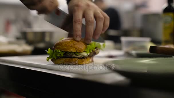 Chef making a sandwich - Πλάνα, βίντεο