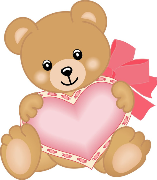 Roztomilý medvídek se srdcem - Vektor, obrázek