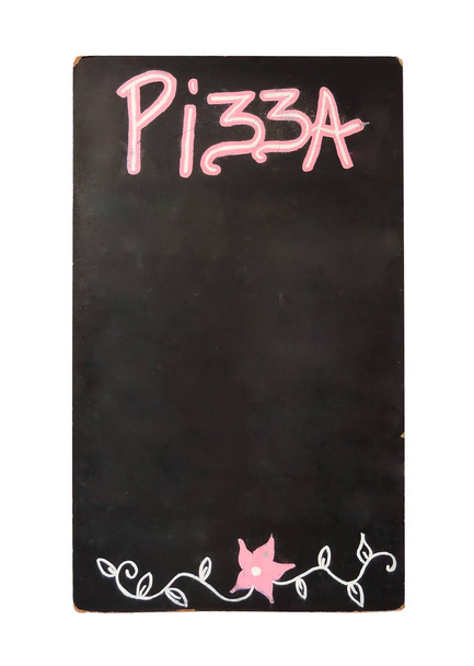 Schoolbord met pizza tekst en kopie ruimte - Foto, afbeelding