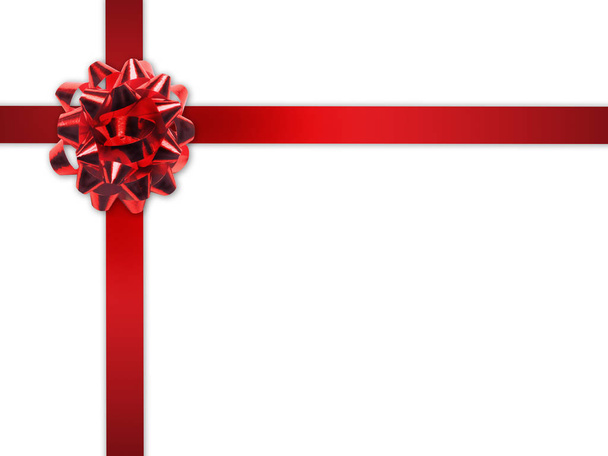 rote Schleife und Schleife, Geschenkbox Dekoration - Foto, Bild