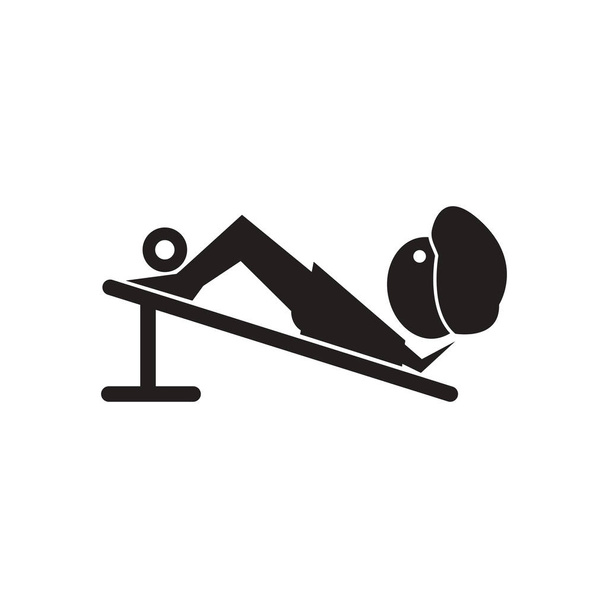 Плоска ікона в чорно-білому спортзалі людини
 - Вектор, зображення