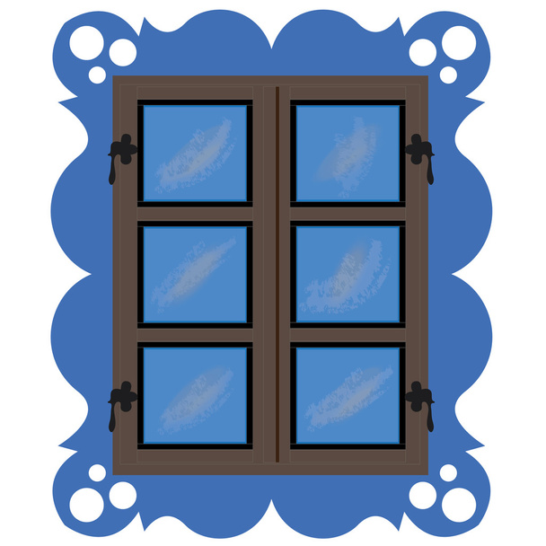Fenster Landhausstil mit buntem Rahmen - Vektor, Bild