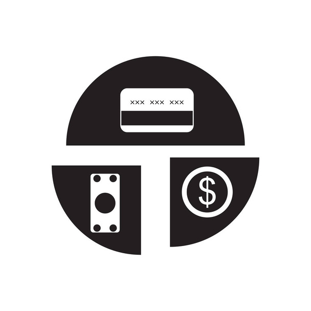 Icono plano en la carta financiera en blanco y negro
 - Vector, imagen