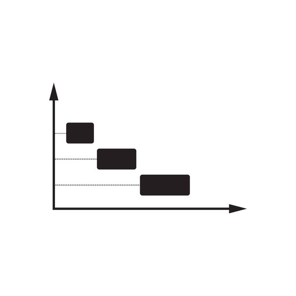 黒と白の経済グラフでフラット アイコン - ベクター画像
