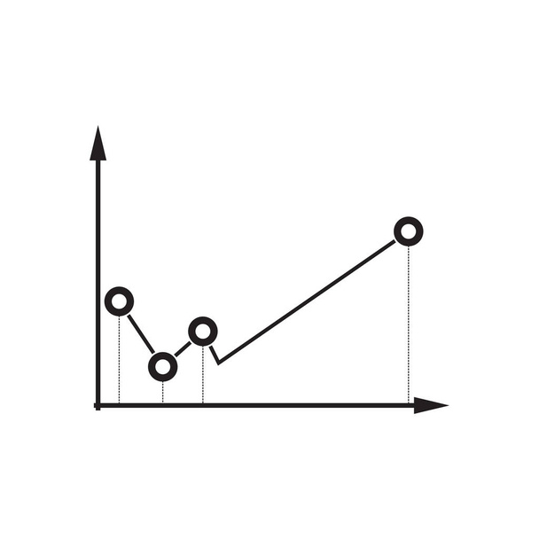 Platte pictogram in zwart-wit economische grafiek - Vector, afbeelding