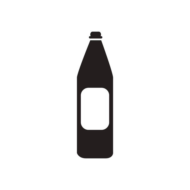 Ploché ikony v černé a bílé láhve vody - Vektor, obrázek