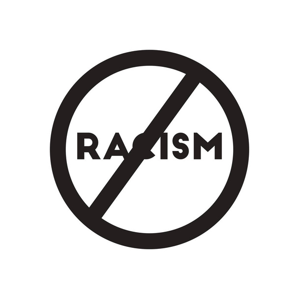 Icono plano en blanco y negro racismo
 - Vector, Imagen