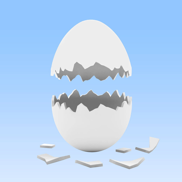 Boş yumurta kabukları mavi kırık  - Fotoğraf, Görsel