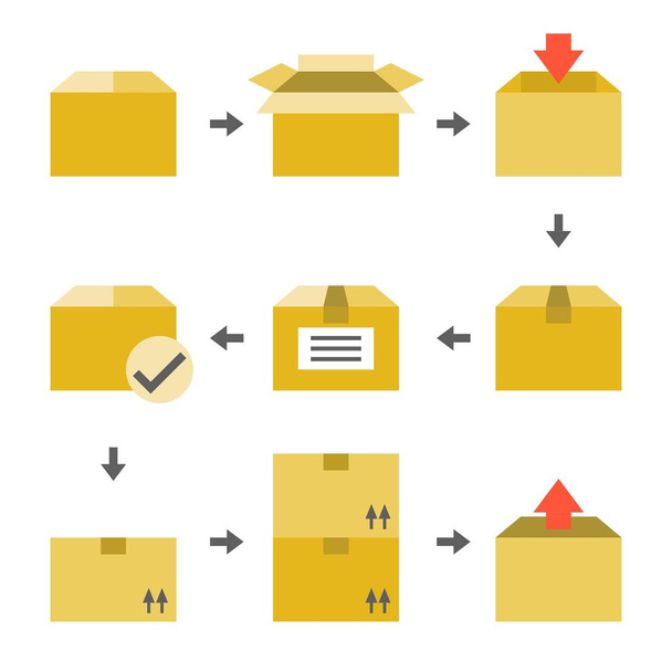 Pictogram of Delivery icons set, flat design - Vector, Image