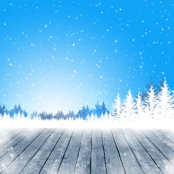 Schnee Winter Holz Hintergrund - Foto, Bild