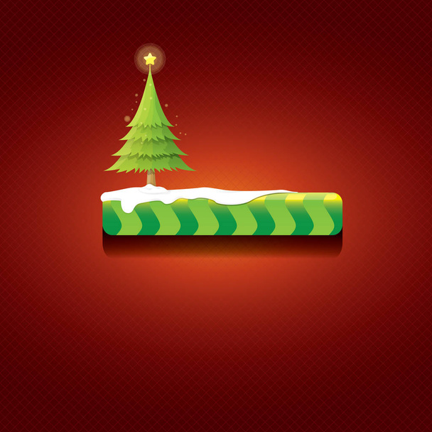 Bouton vert vecteur de Noël avec arbre de Noël
 - Vecteur, image