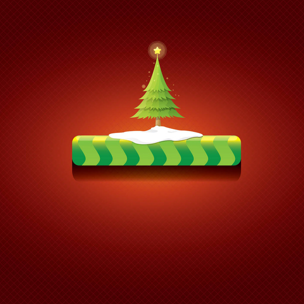 Bouton vert vecteur de Noël avec arbre de Noël
 - Vecteur, image