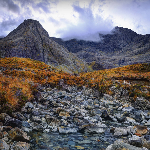 The Fairy Pools. Running clouds, running waters  - Fotoğraf, Görsel