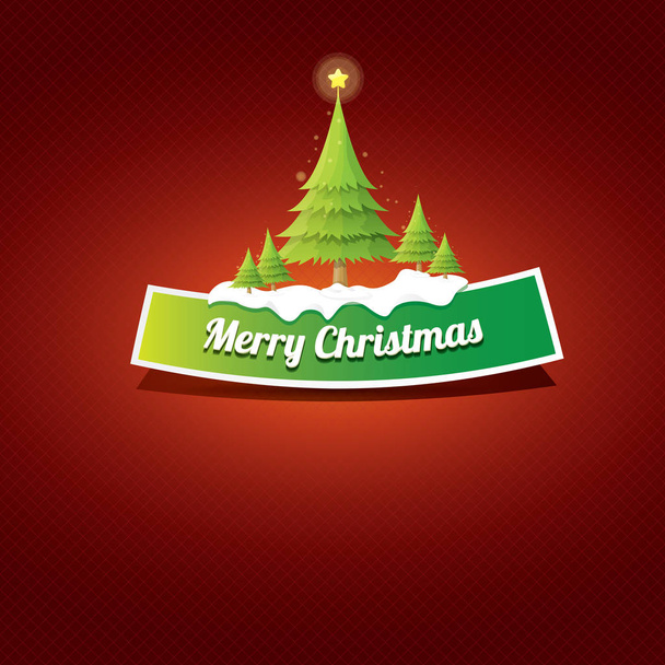 Botão verde vetor de Natal com árvore de Natal
 - Vetor, Imagem