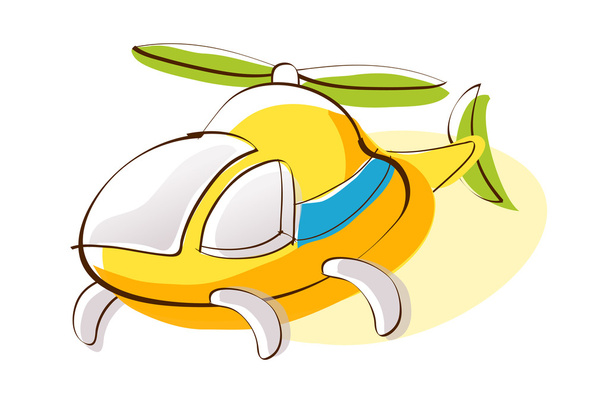 Cartoon helicopter. - Vector, Image