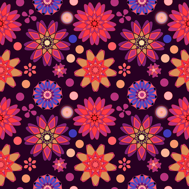 繊細な色の花の図シームレス背景 - ベクター画像