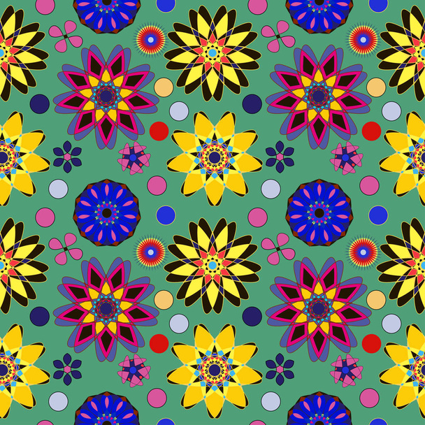 illustration seamless background with delicate colored flowers - Vetor, Imagem