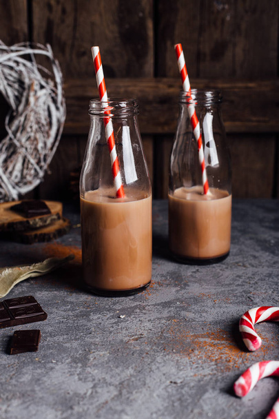 couple of chocolate milk cocktail  - Zdjęcie, obraz