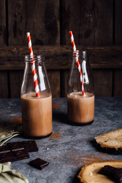 couple of chocolate milk cocktail  - Zdjęcie, obraz