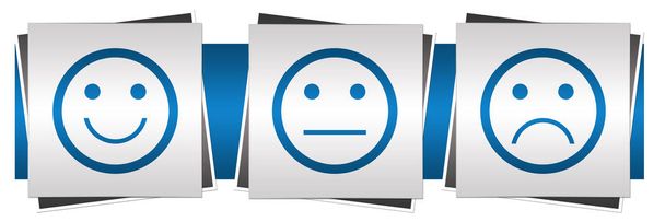 Посмішка нейтральних сумні обличчя синій сірий  - Фото, зображення