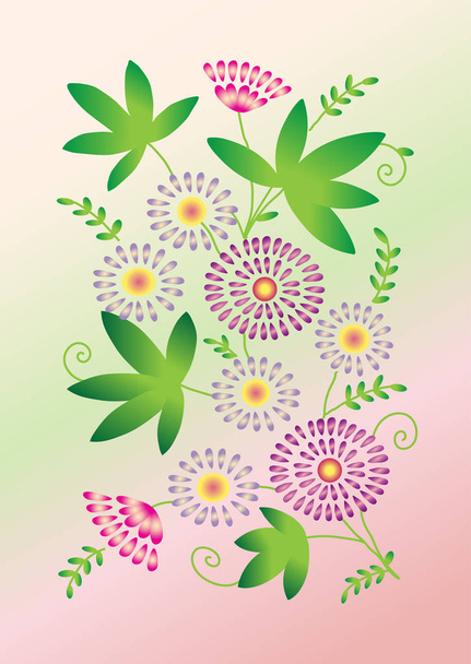 Kevät kortti kukkia vaaleanpunainen kukka tausta
 - Vektori, kuva