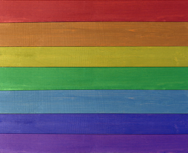 虹の色の色とりどりのボードからテクスチャ - 写真・画像