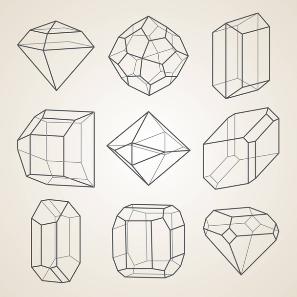 Conjunto de cristais geométricos
. - Vetor, Imagem