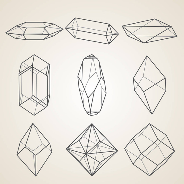 Set of geometric crystals. - Vector, Image