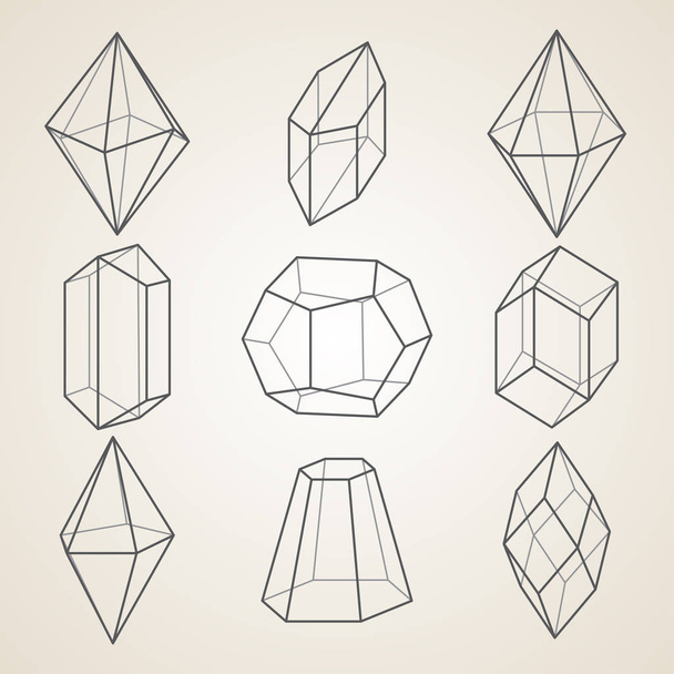 Ensemble de cristaux géométriques
. - Vecteur, image