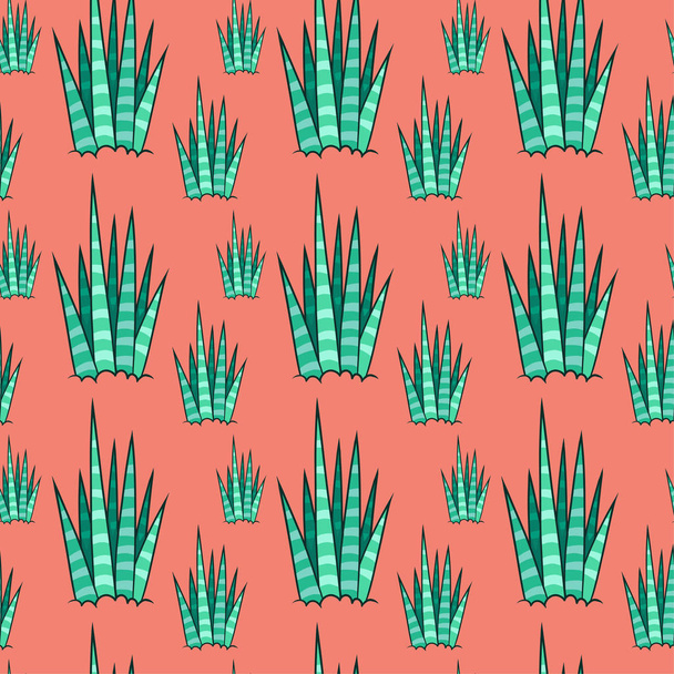 Succulent seamless pattern with red background - Vektor, obrázek
