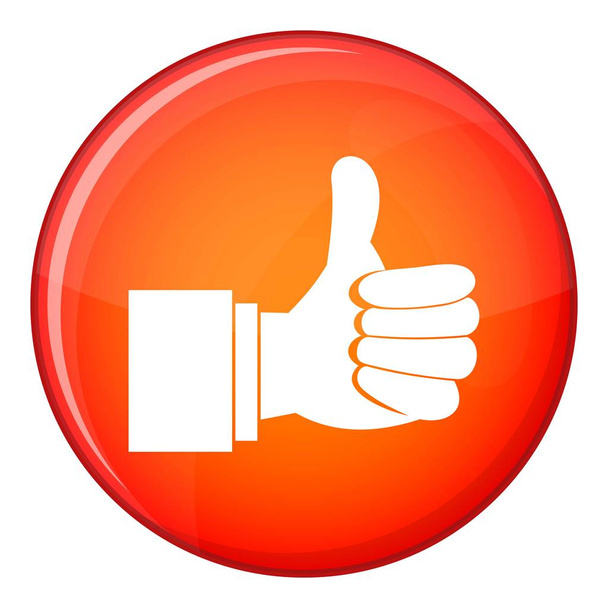 Thumb up gesture icon, flat style - Vector, Image