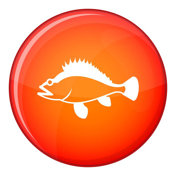 Rose fish, Sebastes norvegicus icon, flat style - Vector, Imagen