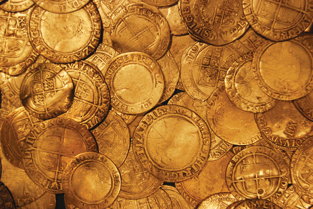 Monedas de oro del pirata
 - Foto, Imagen