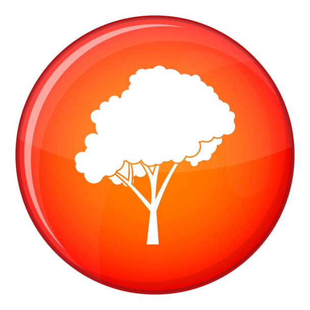 Tree with a rounded crown icon, flat style - Vetor, Imagem