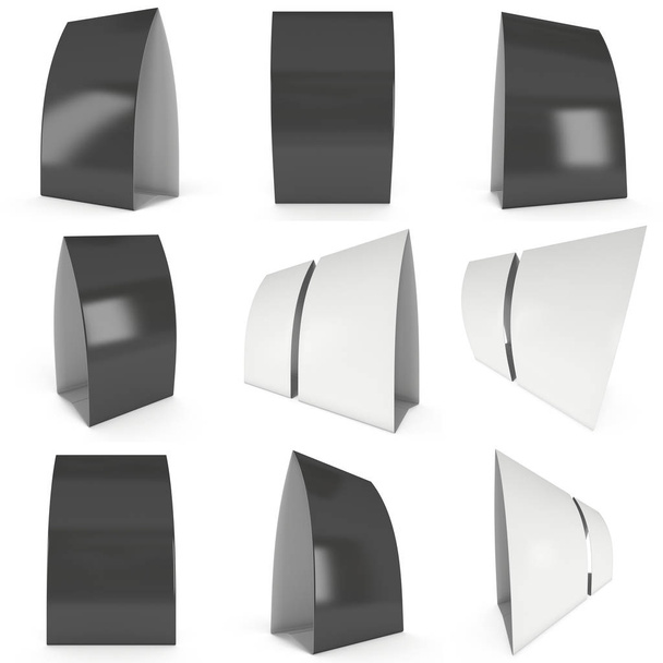 Blank paper tent cards. 3d render. - Фото, изображение