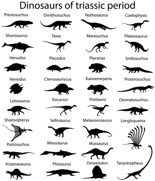 Dinozorlar Triyas döneminin - Vektör, Görsel