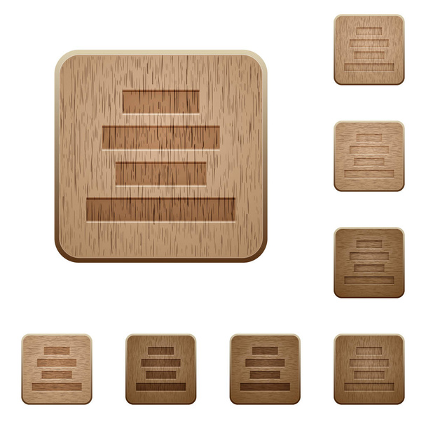 Centrum houten knoppen voor tekstuitlijning - Vector, afbeelding