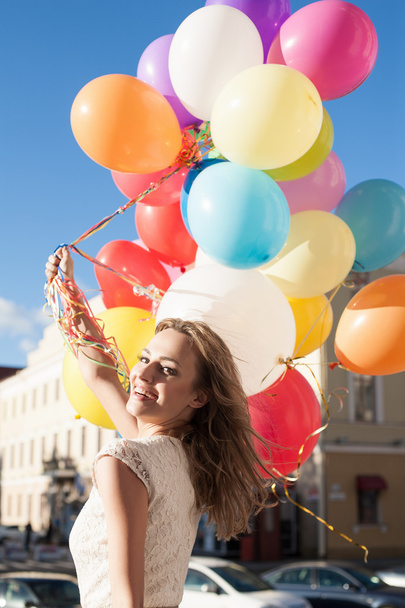 woman with balloons - Zdjęcie, obraz