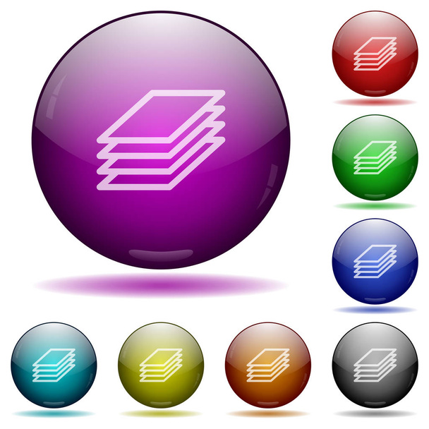 Impressão papéis botões esfera de vidro
 - Vetor, Imagem