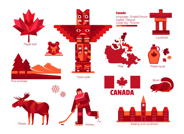  Kanada znak i symbol, elementy graficzne informacje. - Wektor, obraz