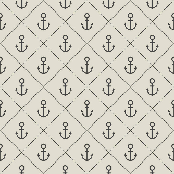 Decorative seamless pattern with Sea anchor on desert yellow background - Вектор, зображення