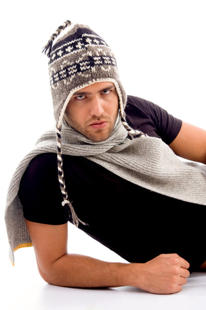 Caucasian modeling of winter clothes - Foto, afbeelding