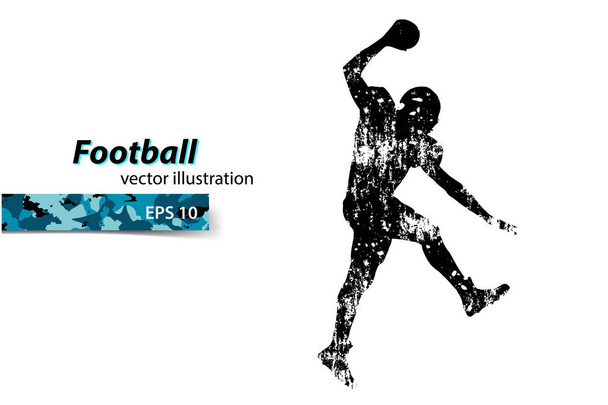 silhouette of a football player. Rugby. American footballer - Vector, Image