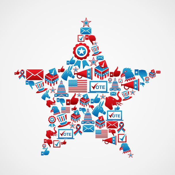 EE.UU. iconos elecciones estrella forma
 - Vector, imagen